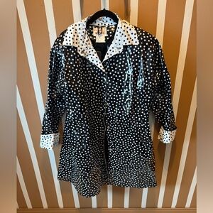 Vintage Kenn Sporn by Wippette Chic Black and White Polka Dot rain trench  Coat